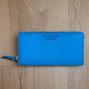 Kate Spade Vibrant Blue Zip Wallet